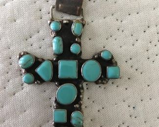 Navajo sterling/ Turquoise Cross