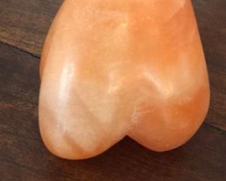 Apricot Agate double  heart stone 