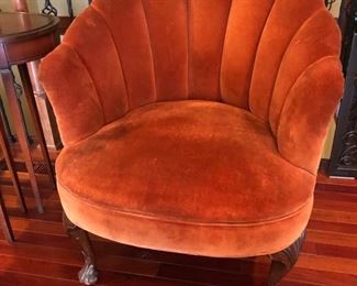 Vintage Velvety rust colored MCM chair