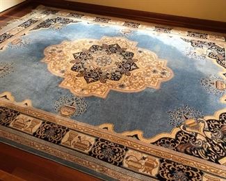 blue silk rug, 9x12