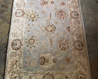 small rug, blue and cream  2x3