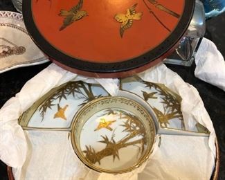 antique Chinese MCM serving set with box