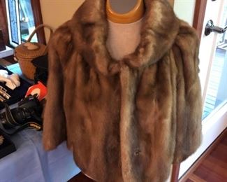 Mink cape with muff and stole