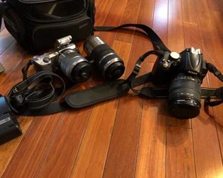Nikon D5000 and Sony SEL1855 cameras