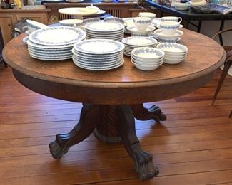 Antique Oak Claw Foot Table