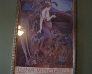 framed Luna Vineyards poster