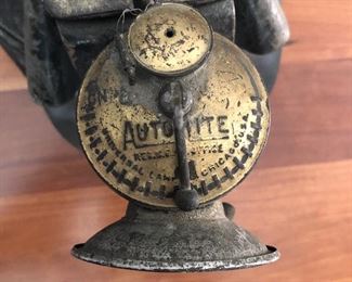Late 1800s coal miner's helmet from Scranton PA. Includes carbide lantern.