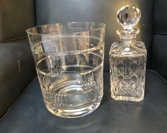 Tiffany & Co crystal ice bucket and decanter