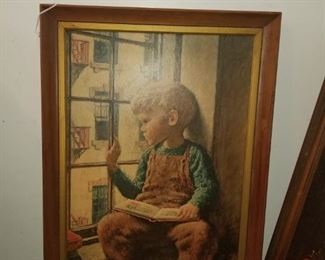 James Chapin 
"Boy at window with book"