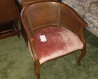 Wood and rattan parlor chair 