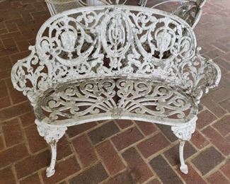 Old wrought iron bench 