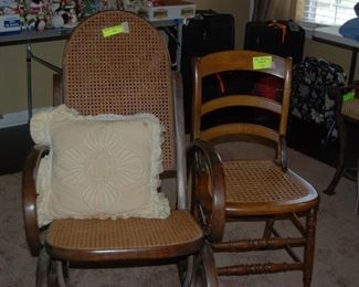 Cane chairs and rockers