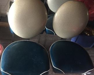 Four recently upholstered mid century dining chairs
