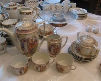 lustre ware antique tea set 