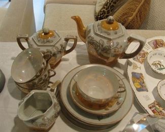 Japan antique lusterware tea set