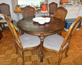 All Wood Table with Leaf & 4 Chairs