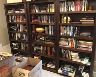 Large selection of books both inside and outside sale