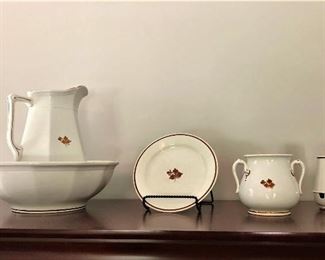 copper "Tea Leaf" ironstone by Alfred Meakin and Anthony Shaw and Son