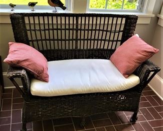 vintage wicker settee
