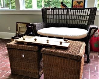 wicker storage cubes