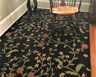 "Busy As a Bee" 100% Wool applique rug 5'x8'