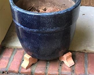 glazed flower pots
