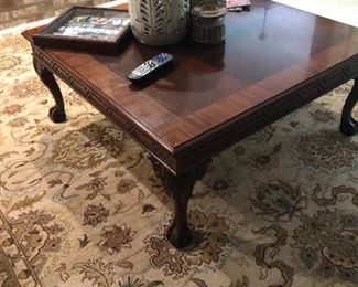 Claw footed coffee table. Excellent quality 