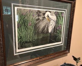 John Akers hand colored etching 