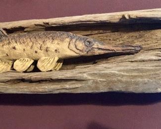 Clay and wood artwork by Tom Glasco