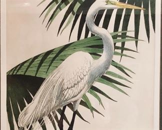 Spectacular hand colored etching by Louisiana artist John Akers 
Artist Proof “American Beauty”