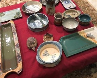 Multiple pottery pieces by MS and LA artists