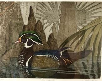 Louisiana artist John Akers  
Hand colored etching “His Majesty” 56/20