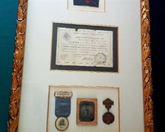 Civil war Confederate soldiers Prisoner release document and photo