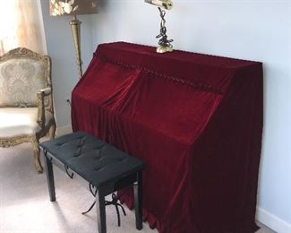 WM KNABE & CO. BLACK LACQUER UPRIGHT PIANO