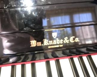 WM KNABE & CO. BLACK LACQUER UPRIGHT PIANO
