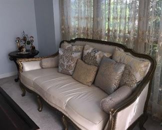 CUSTOM MADE CREAM LEATHER SOFA
93” length x 34” depth x 42” height