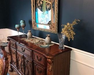 BEAUTIFUL ORNATE CLAW FEET BUFFET
66” length x 20” width x 38.5 height