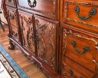 BEAUTIFUL ORNATE CLAW FEET BUFFET
66” length x 20” width x 38.5 height