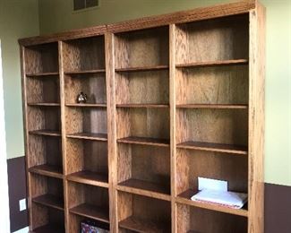 2 OAK BOOKSHELVES
EACH SHELF
48” length x 10.5” depth x 84” height