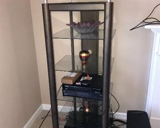 2 - GLASS AND METAL DISPLAY CASES. 22” width x 22” depth x 61.25” height