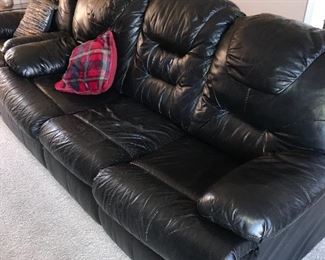 BLACK LEATHER SOFA COUCH
82” length x 37” depth x 40” height