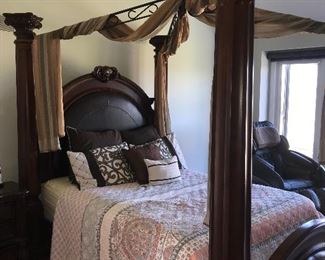 QUEEN SIZE FOUR POST CANOPY BED
102” length x 76” width x 88” height