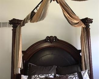 QUEEN SIZE FOUR POST CANOPY BED
102” length x 76” width x 88” height
