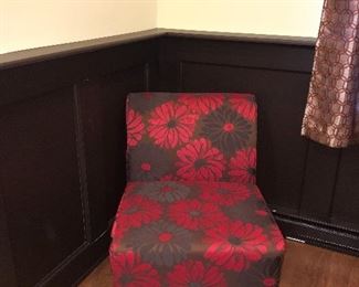RED & BROWN FLOWER CHAIRS