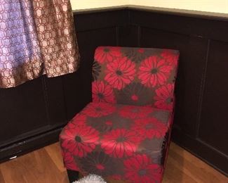 RED & BROWN FLOWER CHAIRS