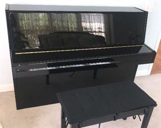 WM KNABE & CO. BLACK LACQUER UPRIGHT PIANO