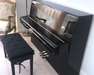 WM KNABE & CO. BLACK LACQUER UPRIGHT PIANO