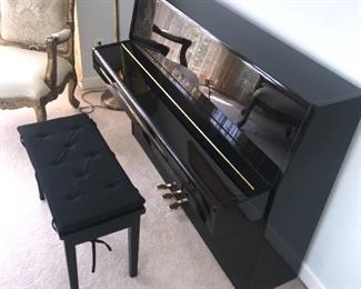 WM KNABE & CO. BLACK LACQUER UPRIGHT PIANO