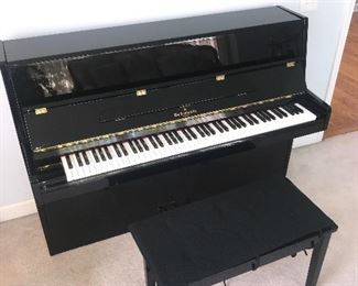 WM KNABE & CO. BLACK LACQUER UPRIGHT PIANO