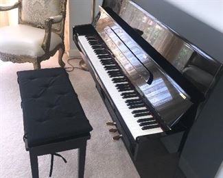 WM KNABE & CO. BLACK LACQUER UPRIGHT PIANO